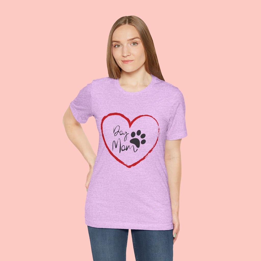 Dog Mom Heart Paw T‑Shirt