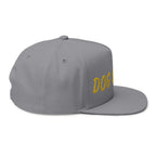 Dog Mom Embroidered Flat Bill Cap — Paw Print Snapback Hat