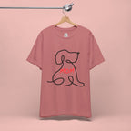 Mom Dog T-Shirt — Minimal Line Art Puppy Tee for Dog Moms, Mother's Day Gift
