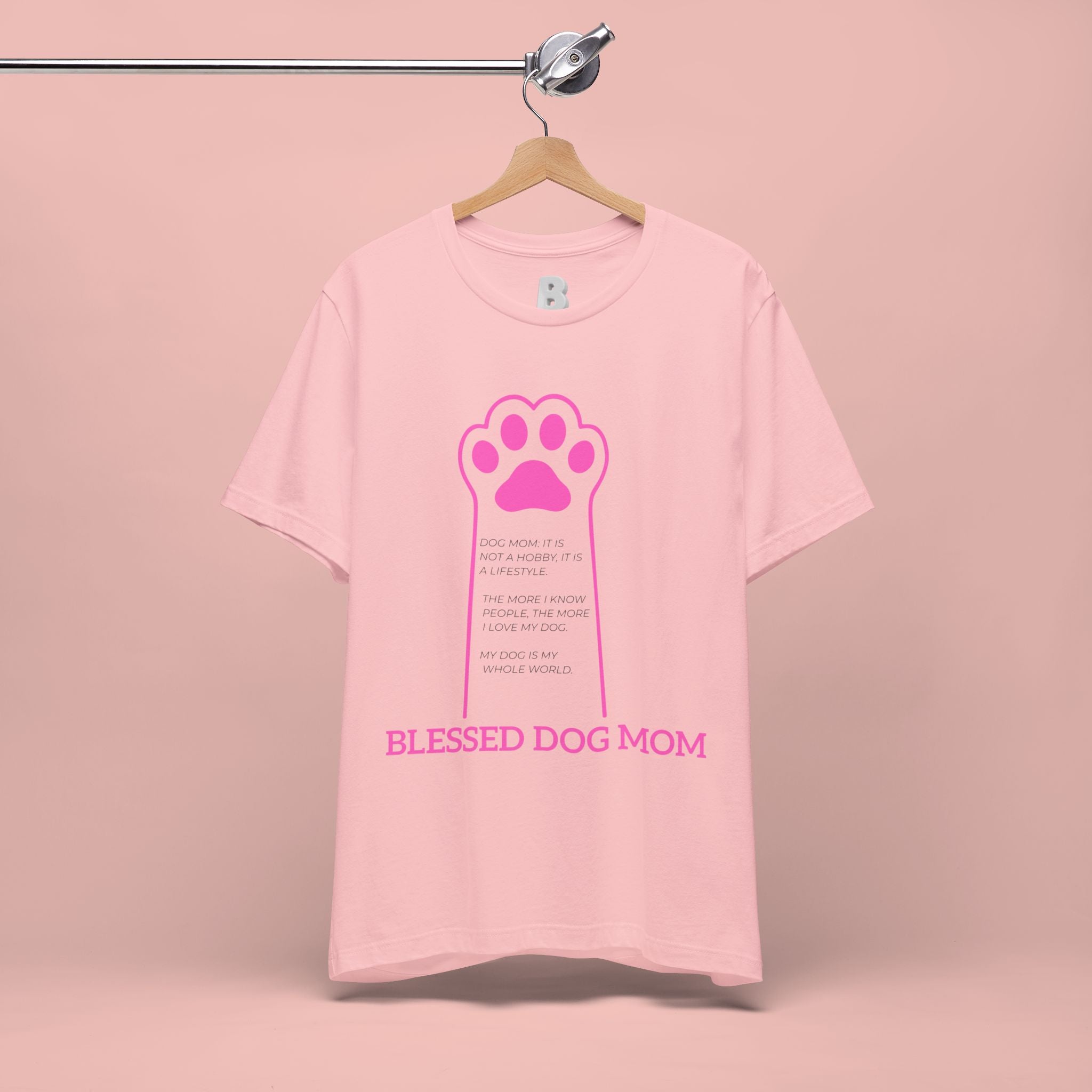 Blessed Dog Mom T-Shirt — Pink Paw Graphic Tee