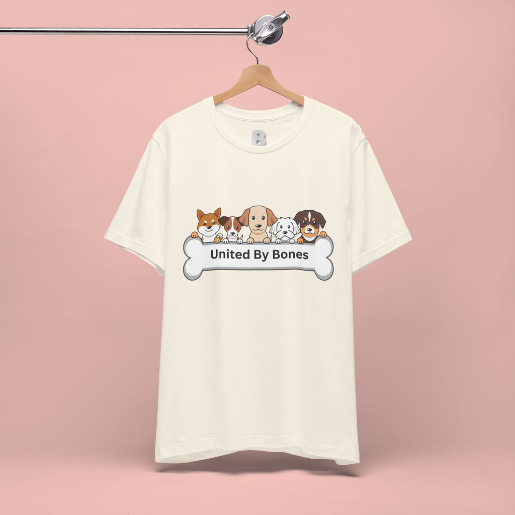 Dog Lover T‑Shirt — "United By Bones" Cute Cartoon Dogs Tee
