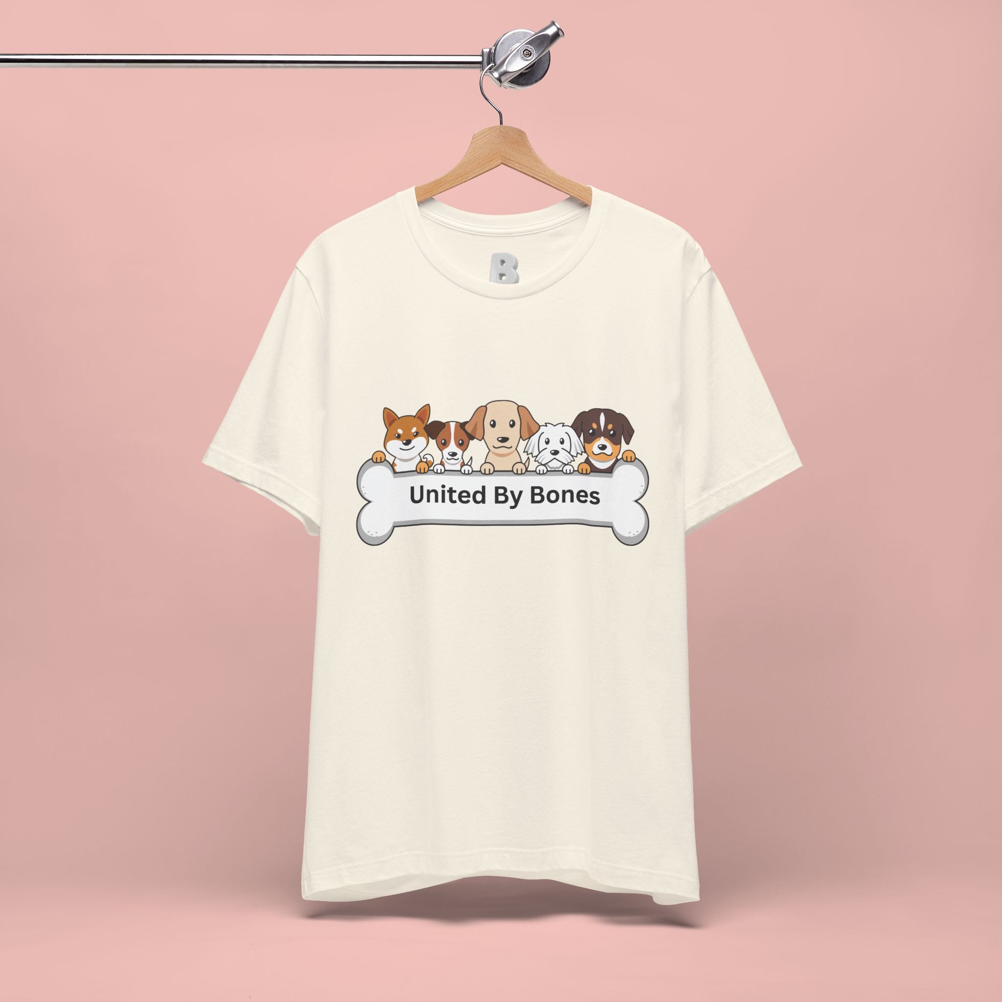 Dog Lover T‑Shirt — "United By Bones" Cute Cartoon Dogs Tee