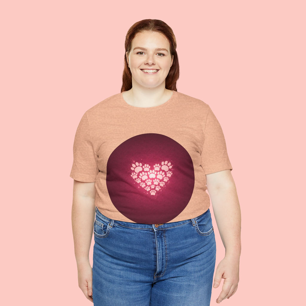 Paw Print Heart T‑Shirt — Cute Pet Lover Tee