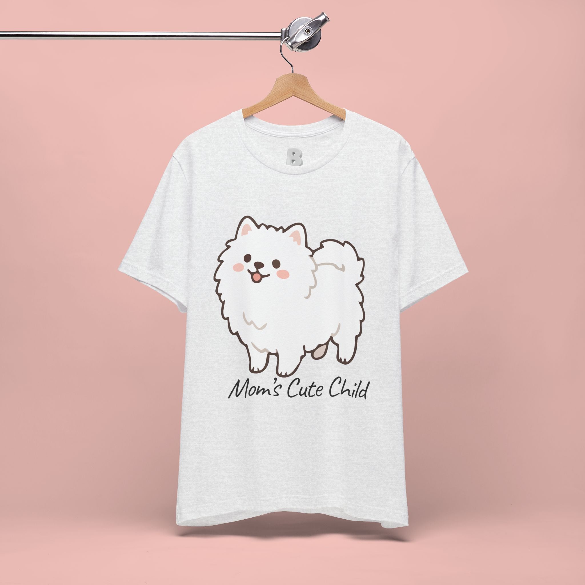 Cute Fluffy Pomeranian Tee — "Mom's Cute Child" Dog T-Shirt