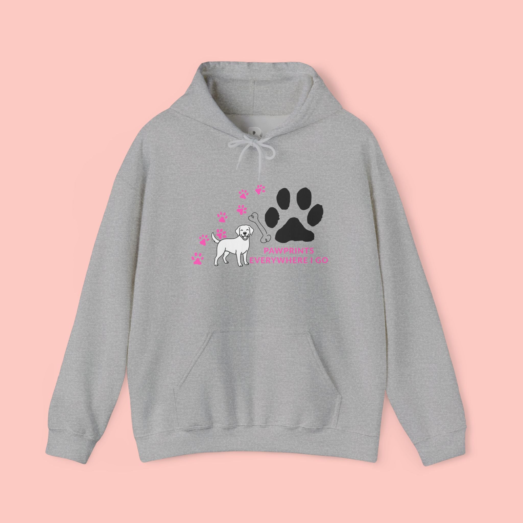 Dog Lover Hoodie — "Pawprints Wherever I Go" Pullover