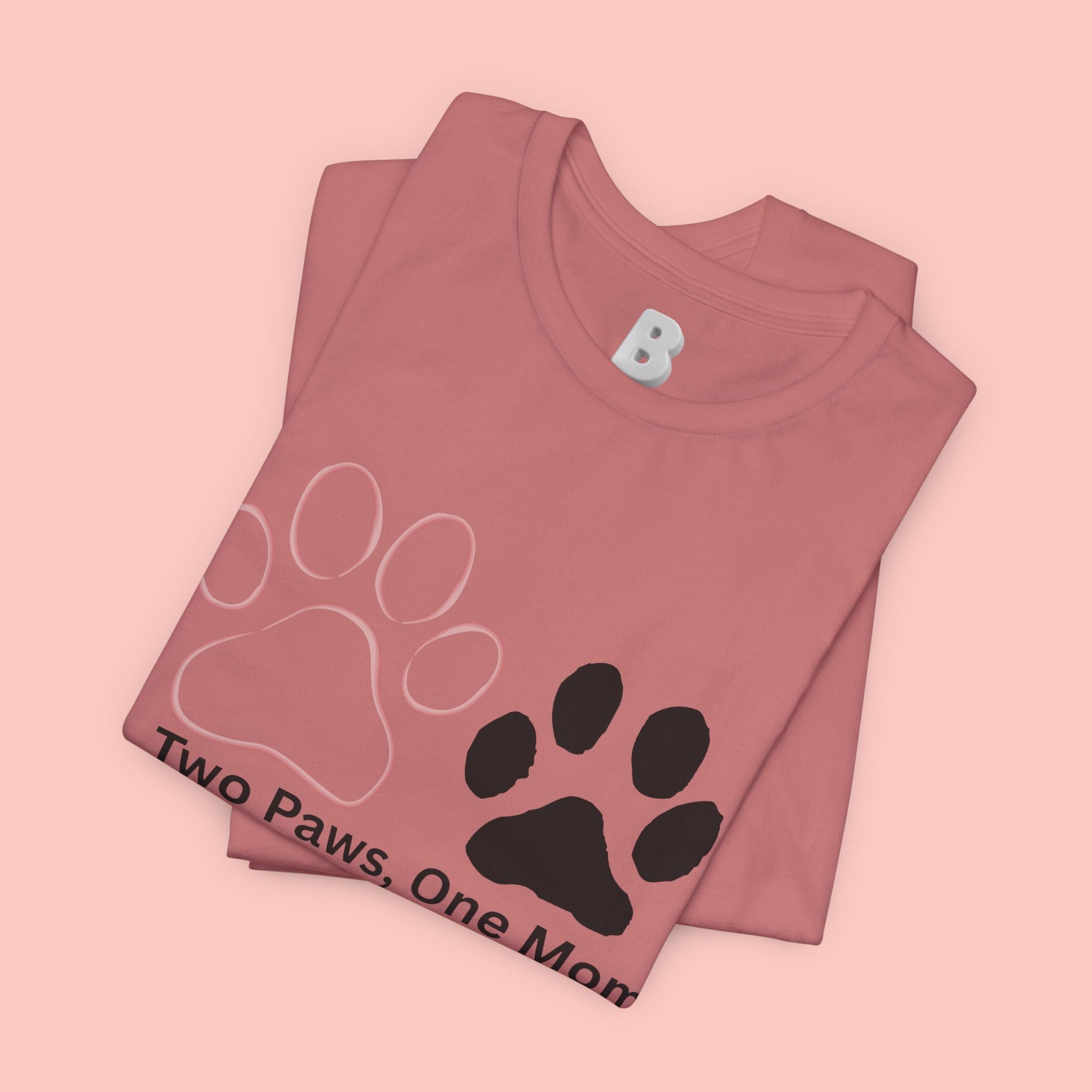 Two Paws, One Mom T-Shirt – Cute Dog Mom Paw Print Tee