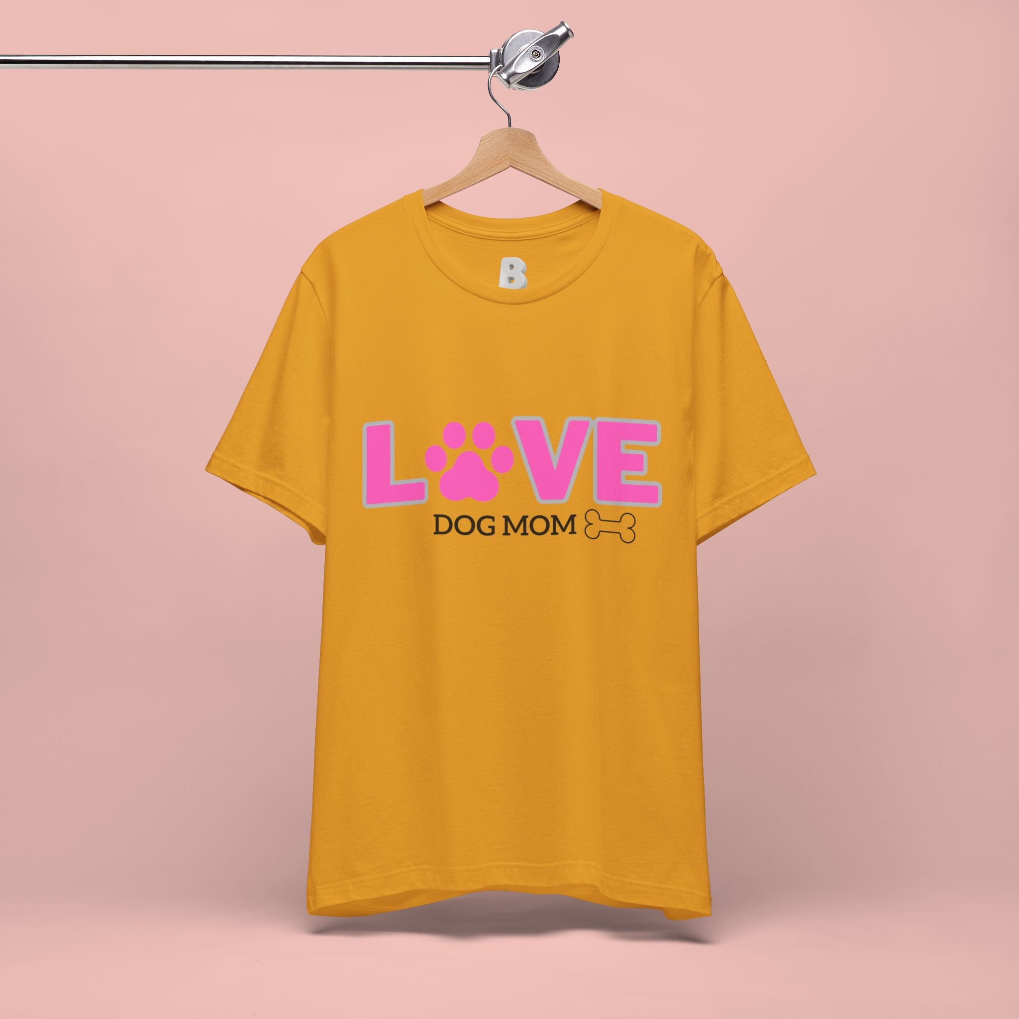 Love Dog Mom T-Shirt — Pink Paw Graphic Tee