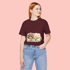 Dog Paw Floral T-Shirt — Cute Paw Print, Bone & Daisies Tee