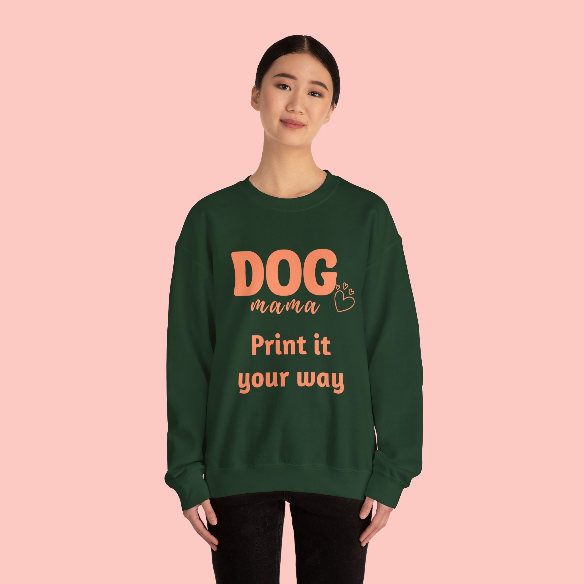 Dog Mama Crewneck Sweatshirt — Customizable “Dog Mama” Graphic