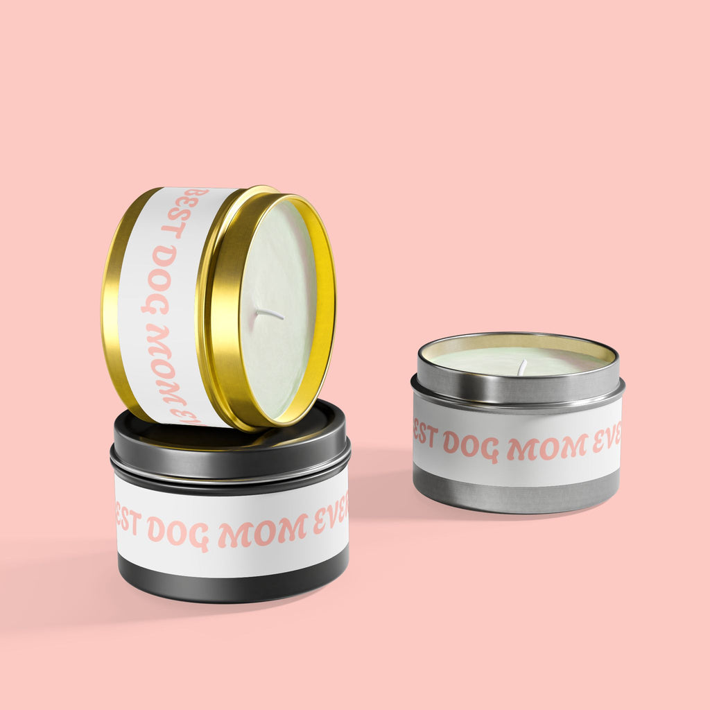 Tin Candle — "Best Dog Mom Ever" Scented Tin Candle | Gift for Dog Lovers