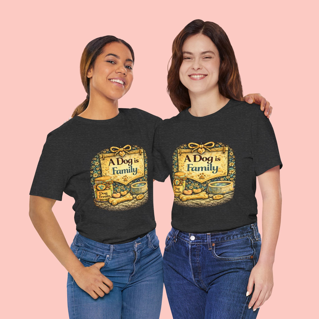 A Dog Is Family T-Shirt - Vintage Pet Lover Tee