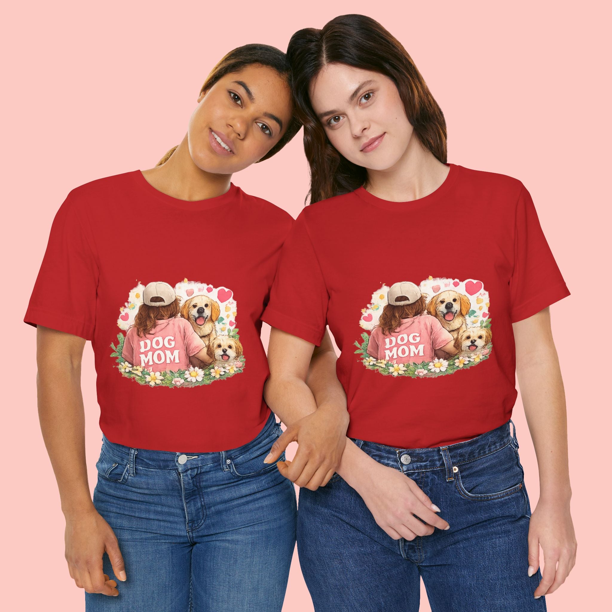 Dog Mom T-Shirt — Cute Floral Puppy Tee for Dog Lovers