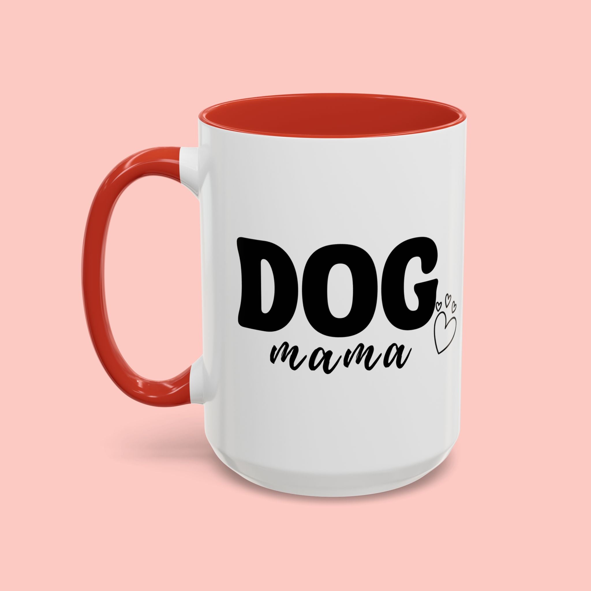 Dog Mama Accent Coffee Mug — Cute Black & White Pet Lover Gift (11/15oz)
