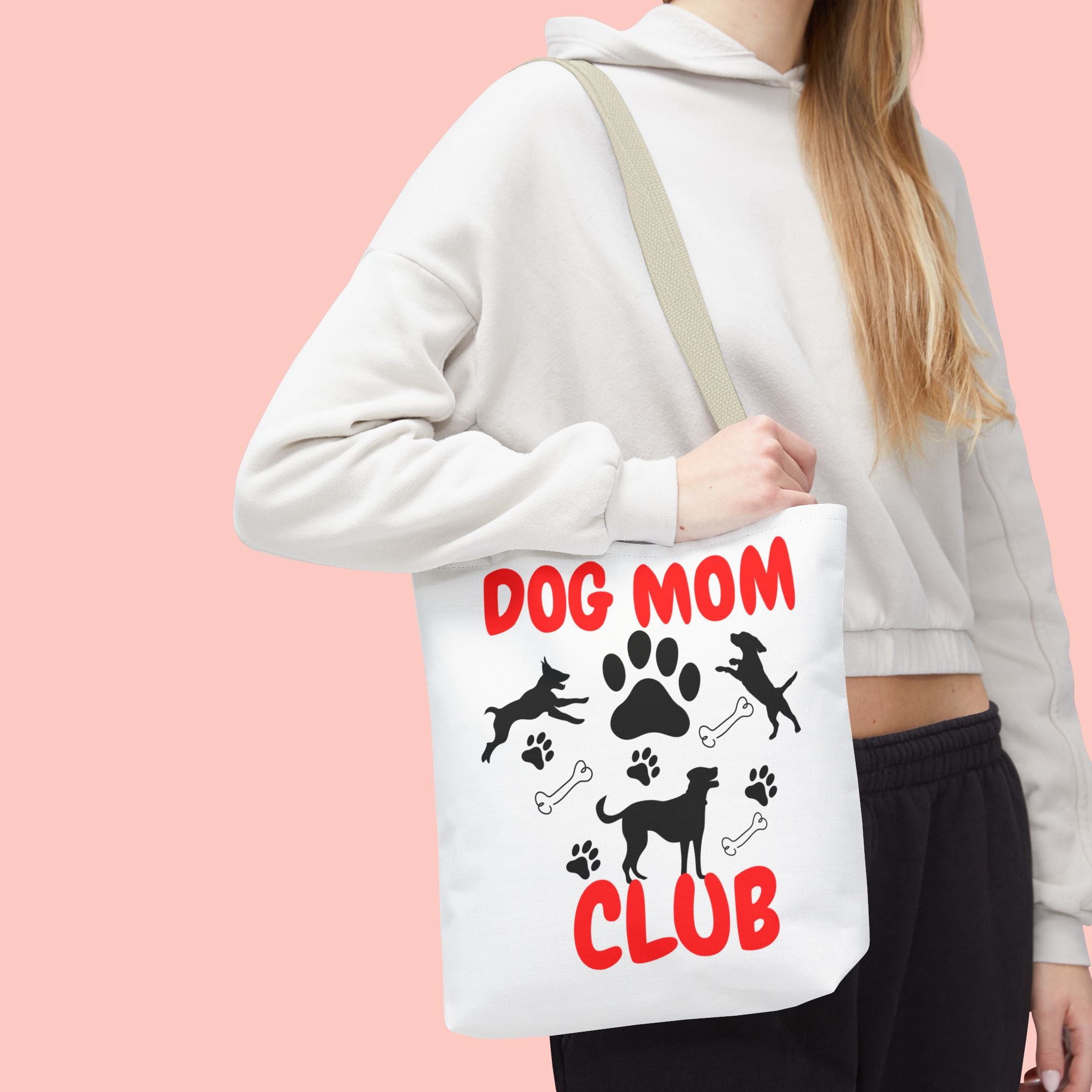 Dog Mom Club Tote Bag – Cute Paw Print Canvas Tote for Dog Lovers