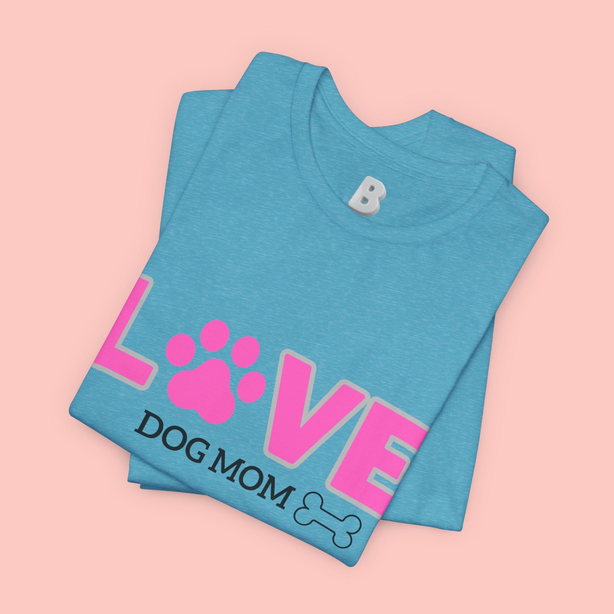 Love Dog Mom T-Shirt — Pink Paw Graphic Tee