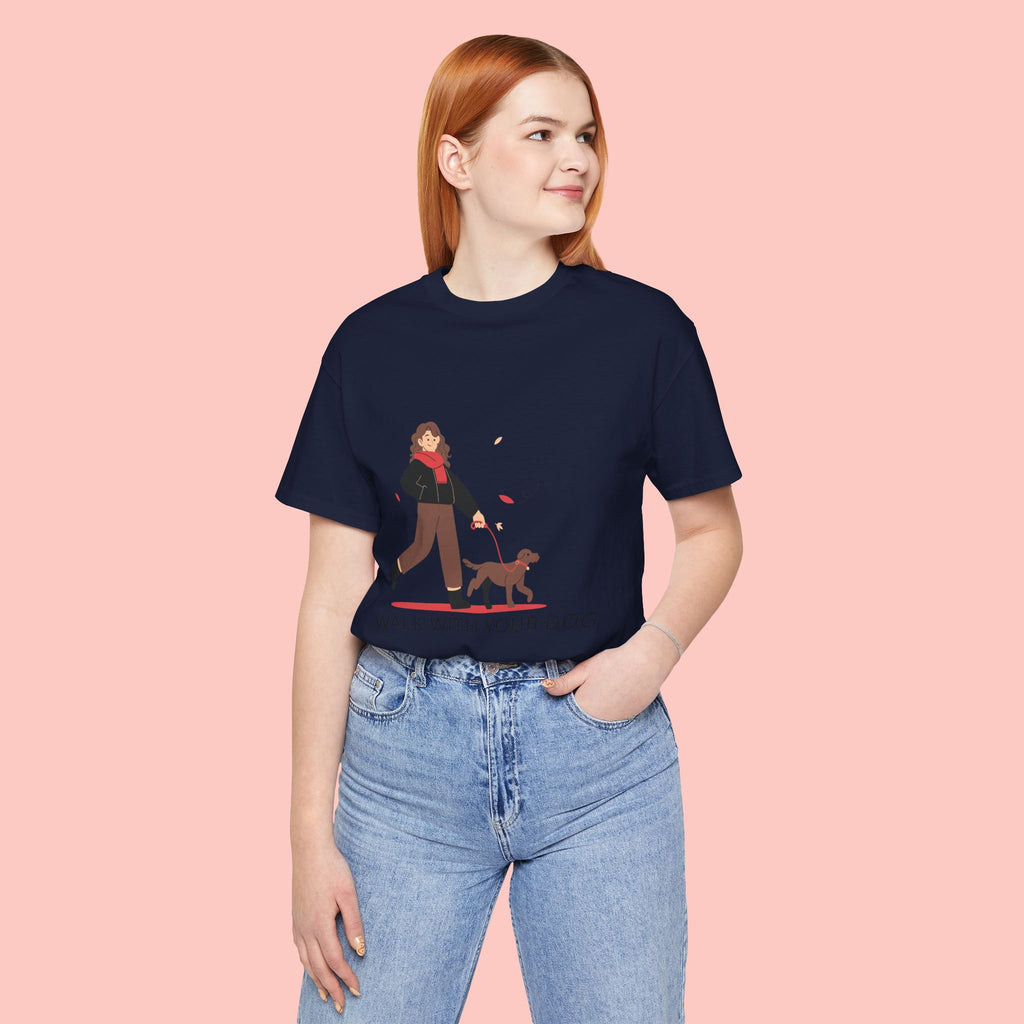 Walk With Your Dog Tee — Cute Dog Walking Graphic T-Shirt