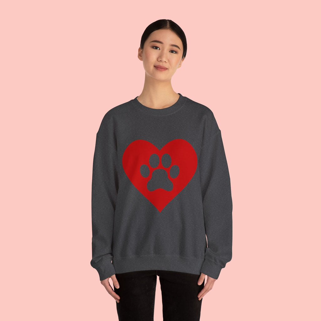 Heart Paw Crewneck Sweatshirt — Cute Pet Lover Pullover