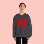 Heart Paw Crewneck Sweatshirt — Cute Pet Lover Pullover