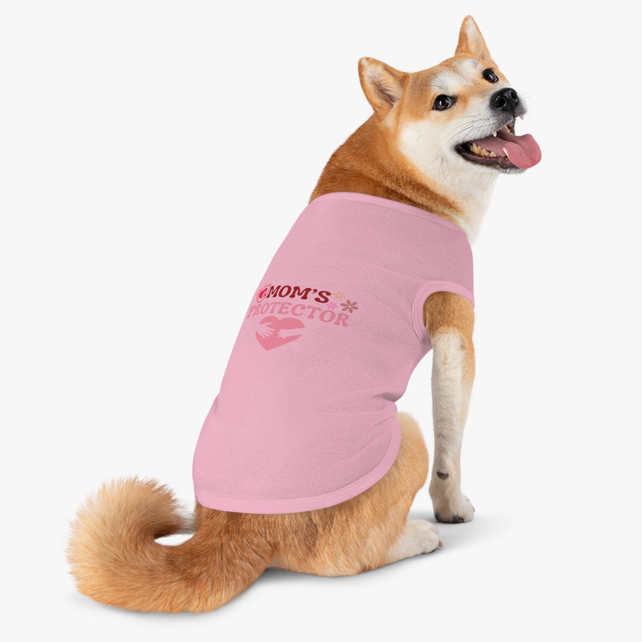 Mom’s Protector Pet Tank Top – Cute Pink Heart Dog Shirt for Mother's Day