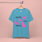 Paws Over People Tee — Pink Cats & Dogs Graphic T-Shirt