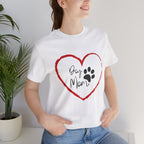 Dog Mom Heart Paw T‑Shirt