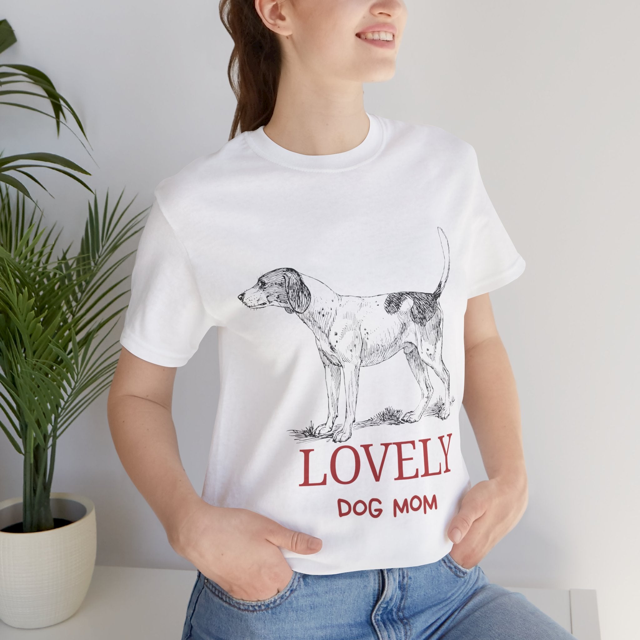 Lovely Dog Mom T-Shirt — Vintage Sketch Dog Graphic Tee