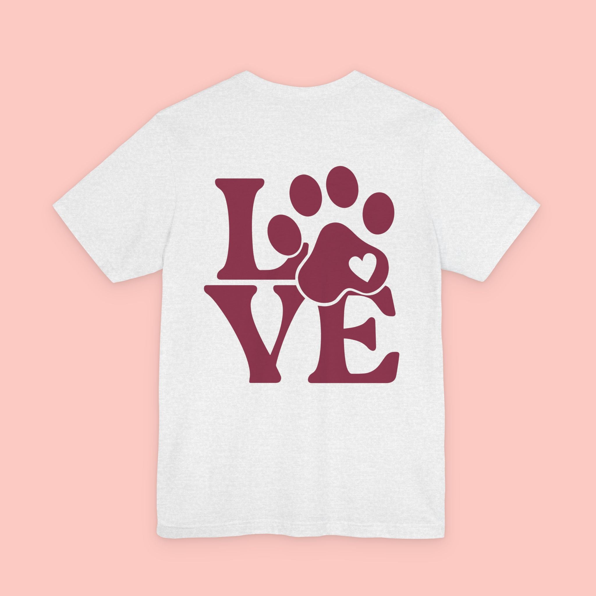 Dog Paw "LOVE" Tee - Pet Lover Graphic T-Shirt