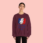 Crewneck Sweatshirt - "Love Your Dog Like Me" French Flag Puppy Graphic