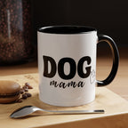 Dog Mama Accent Coffee Mug — Cute Black & White Pet Lover Gift (11/15oz)
