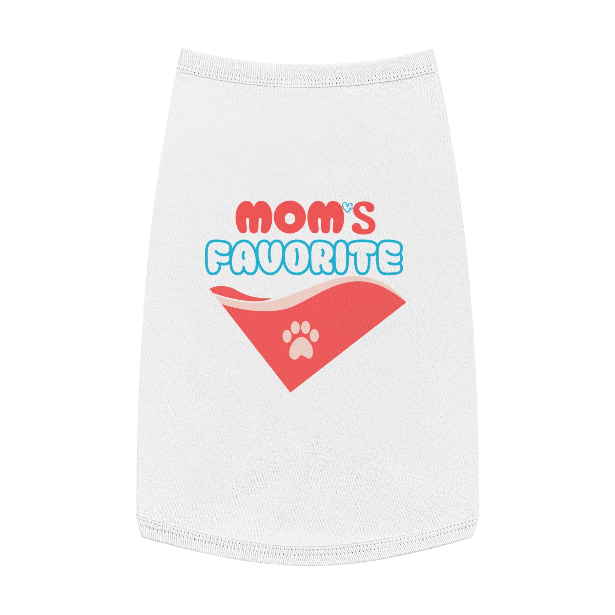 Mom's Favorite Pet Tank Top – Cute Paw Print Bandana Design for Dogs & Cats