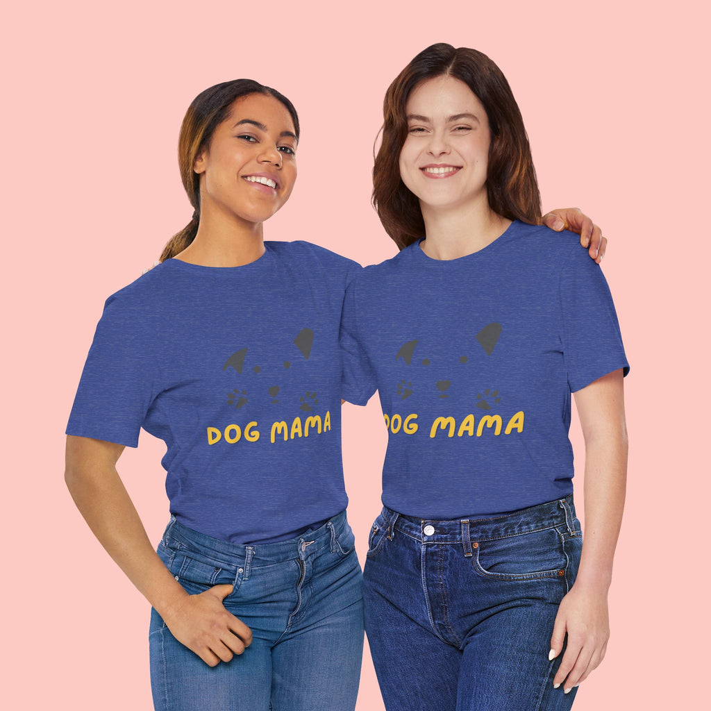 Dog Mama Graphic Tee — Cute Paw Print Dog Face T-Shirt for Dog Lovers