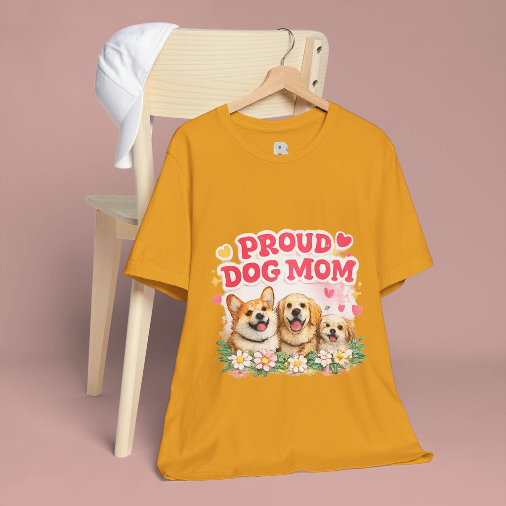 Proud Dog Mom T-Shirt — Cute Corgi & Golden Retriever Floral Tee for Pet Lovers