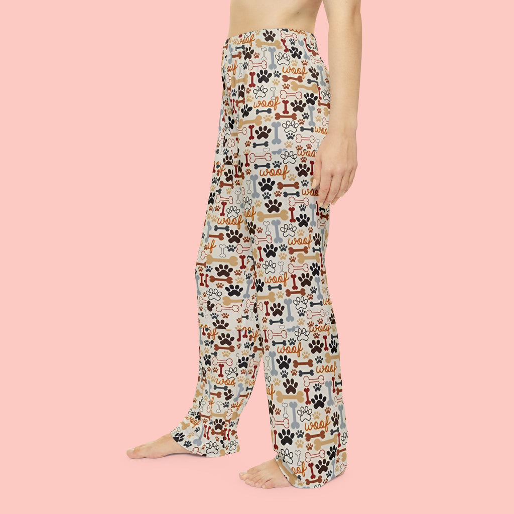 Dog Lover Pajama Pants — Paw Print & Bones All-Over-Print Women’s Sleepwear