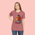 Dog Mom T-Shirt - Cute Woman Hugging Golden Retriever Tee
