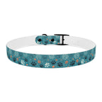 Paw Print Dog Collar — Teal Patterned Pet Collar for Small & Medium Dogs