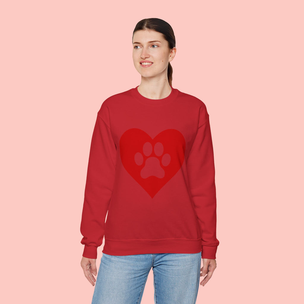 Heart Paw Crewneck Sweatshirt — Cute Pet Lover Pullover