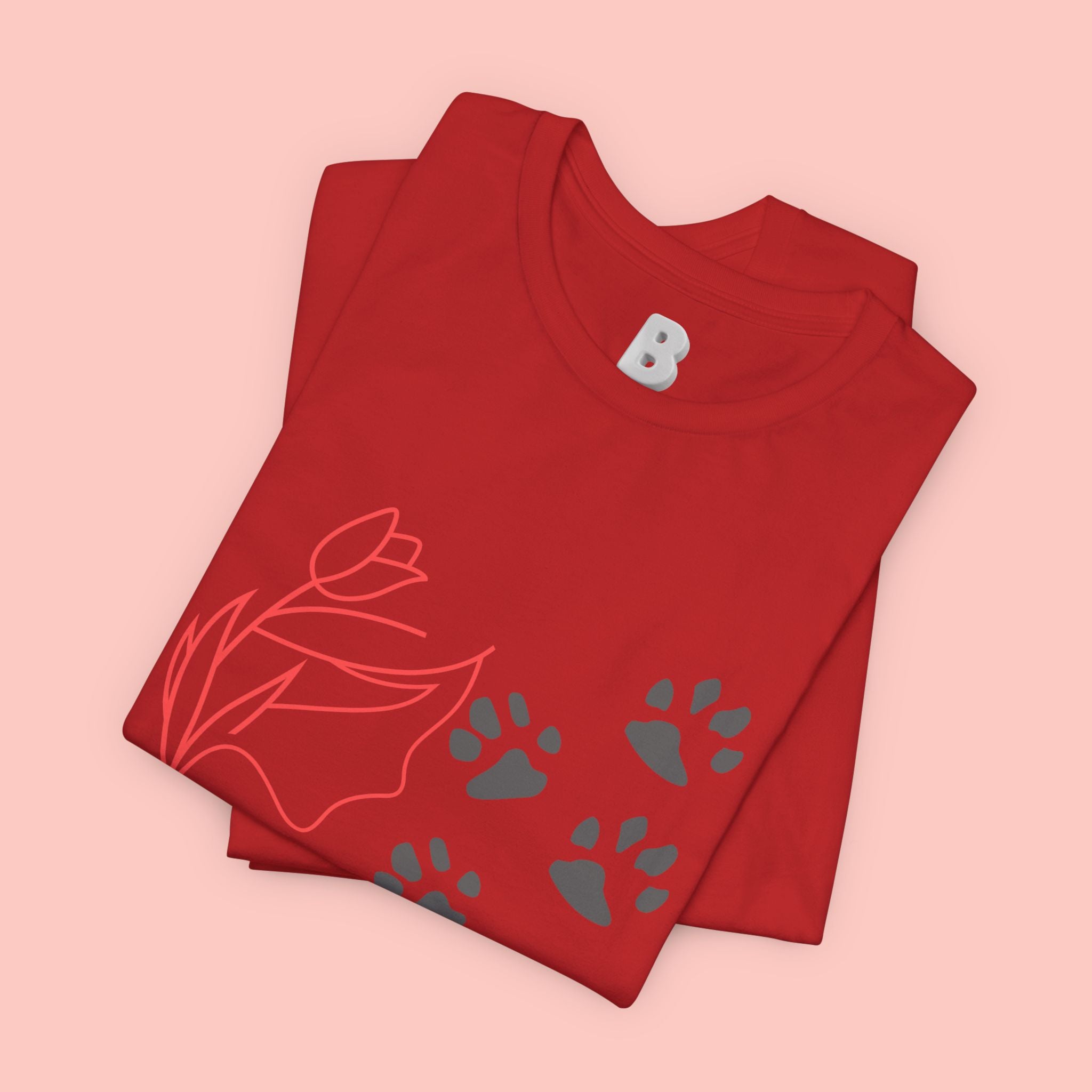 Dog Cuddle Tee – "Would Rather Cuddle My Dog" Paw Print Floral T-Shirt
