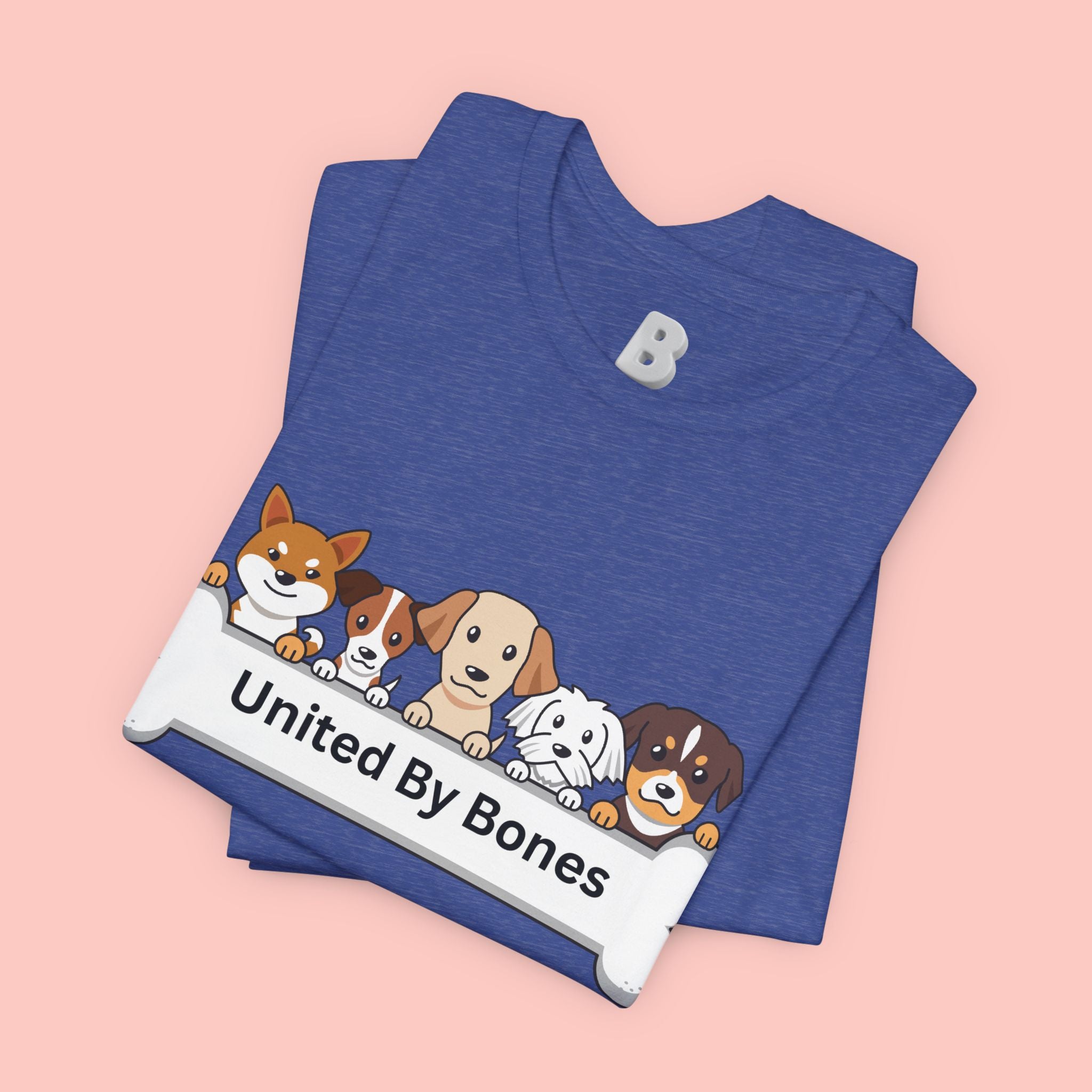 Dog Lover T‑Shirt — "United By Bones" Cute Cartoon Dogs Tee