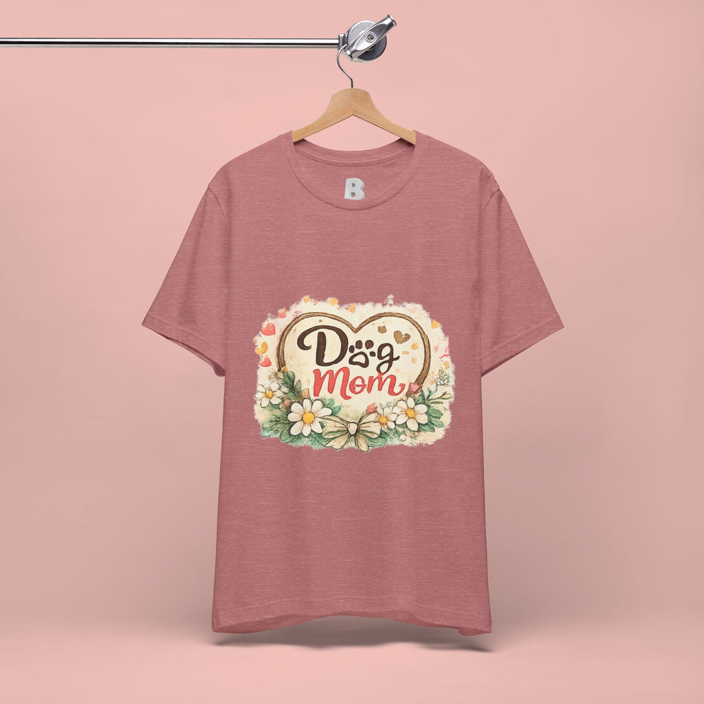 Dog Mom T-Shirt – Floral Paw Heart Graphic Tee