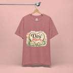 Dog Mom T-Shirt – Floral Paw Heart Graphic Tee
