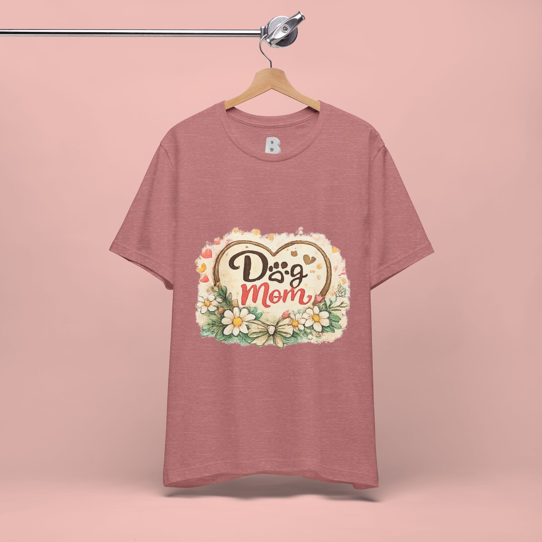 Dog Mom T-Shirt – Floral Paw Heart Graphic Tee