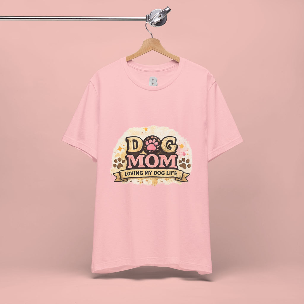 Dog Mom T-Shirt – "Loving My Dog Life" Cute Paw Print Tee for Pet Moms