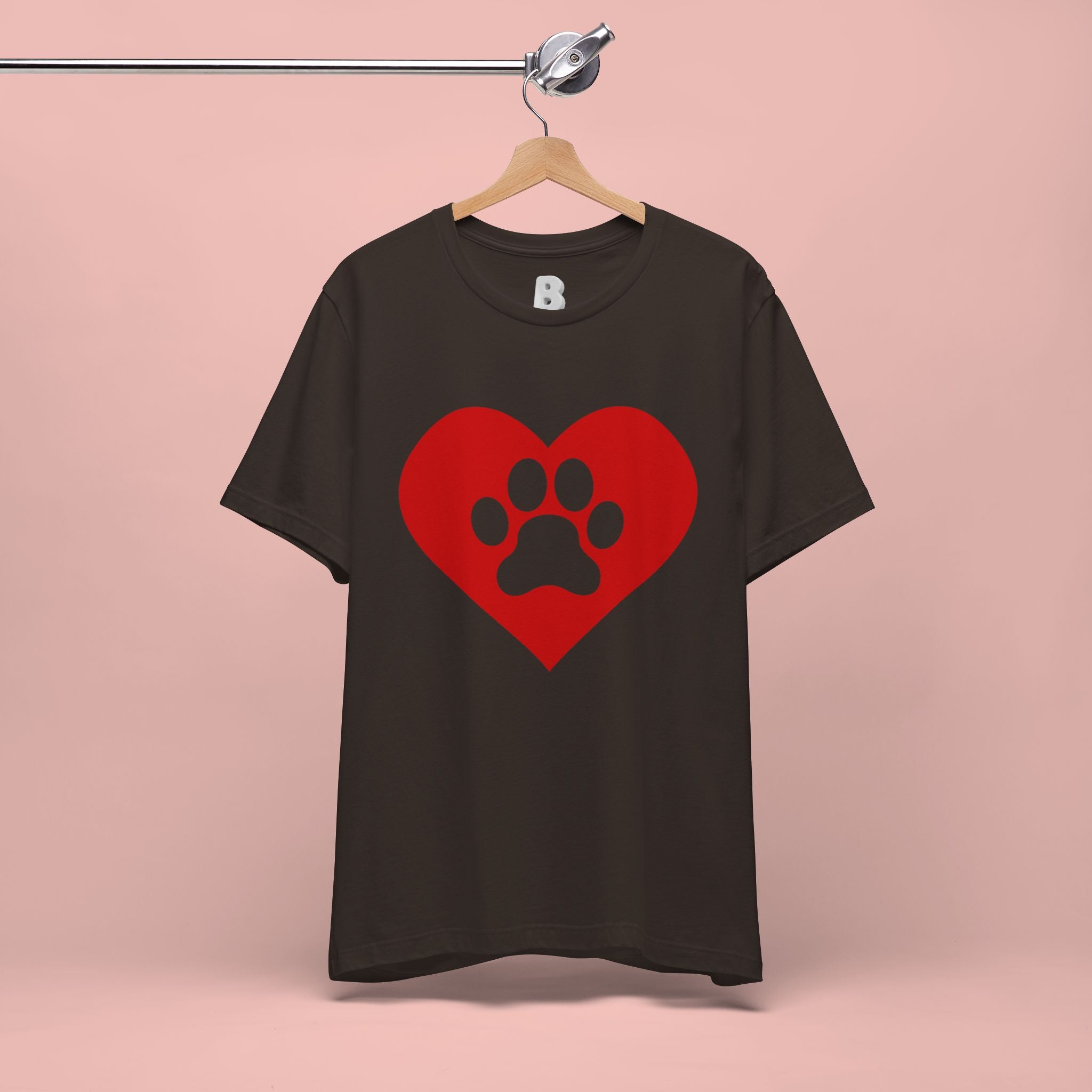 Pet Lover T-Shirt — Red Heart Paw Print Tee