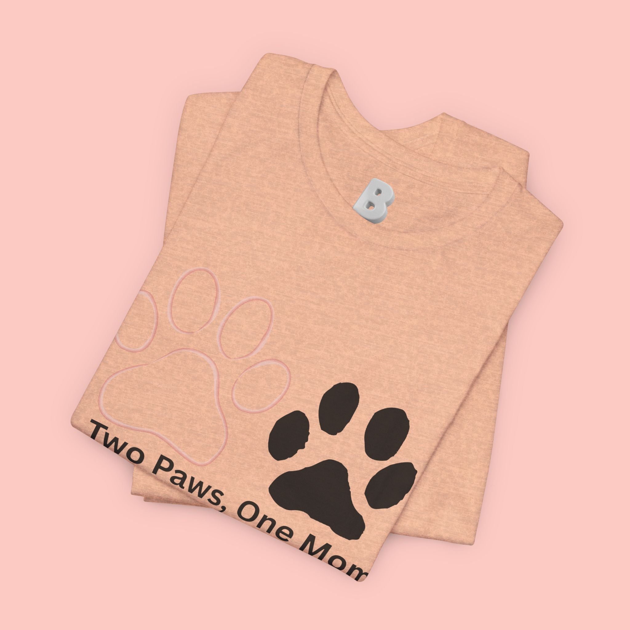 Two Paws, One Mom T-Shirt – Cute Dog Mom Paw Print Tee