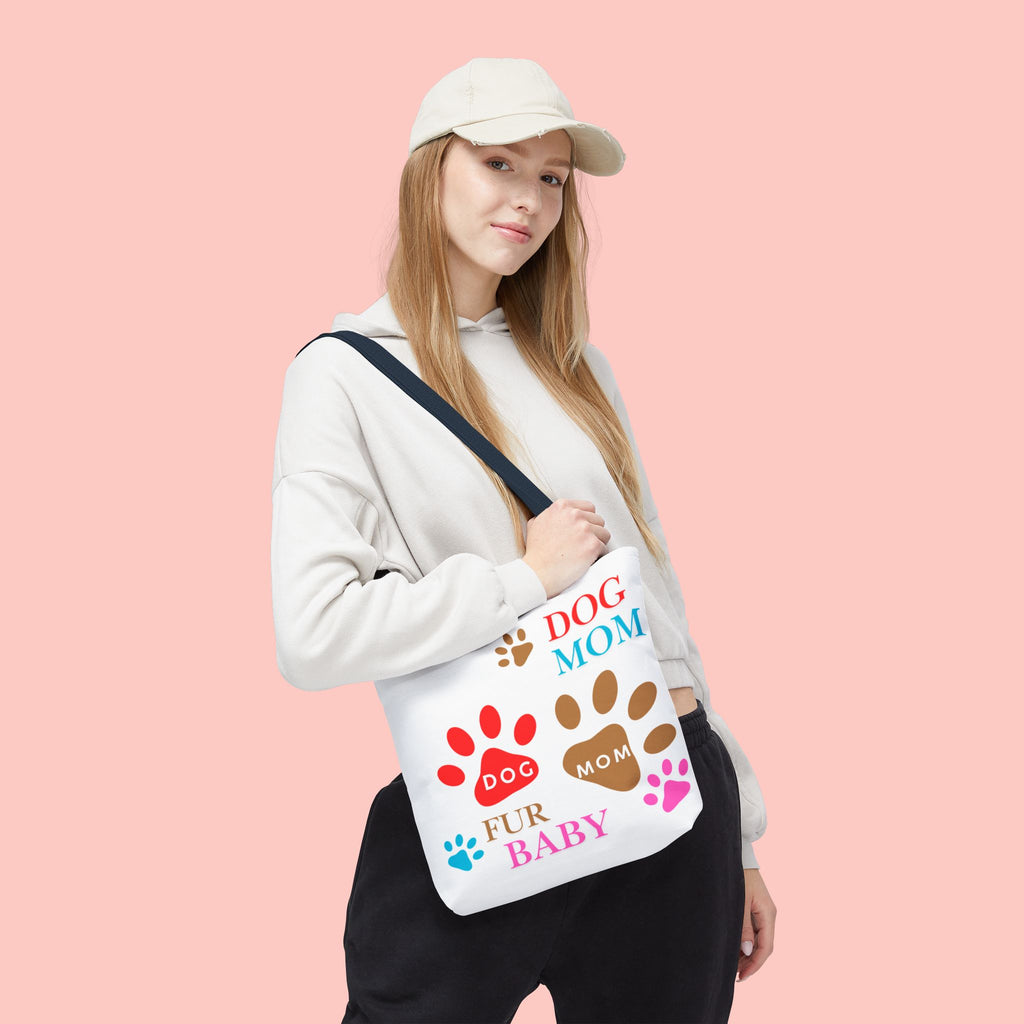 Dog Mom Tote Bag – "Fur Baby" Paw Print AOP Tote