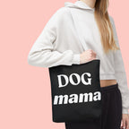 Dog Mama Tote Bag — Black Canvas Pet Lover Tote