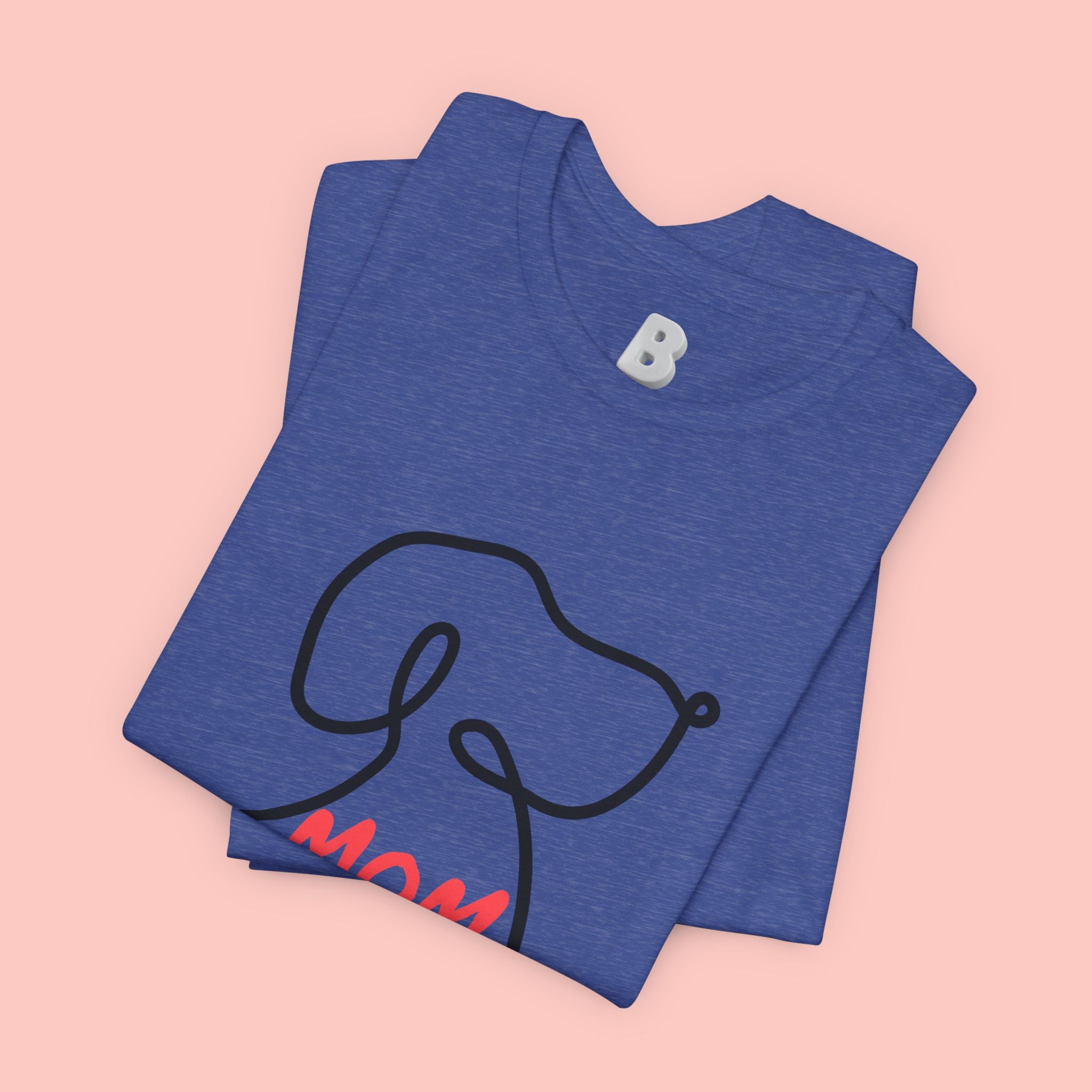 Mom Dog T-Shirt — Minimal Line Art Puppy Tee for Dog Moms, Mother's Day Gift