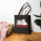 Dog Mum Canvas Tote — Cute Illustrated Dogs Cotton Shopper Bag