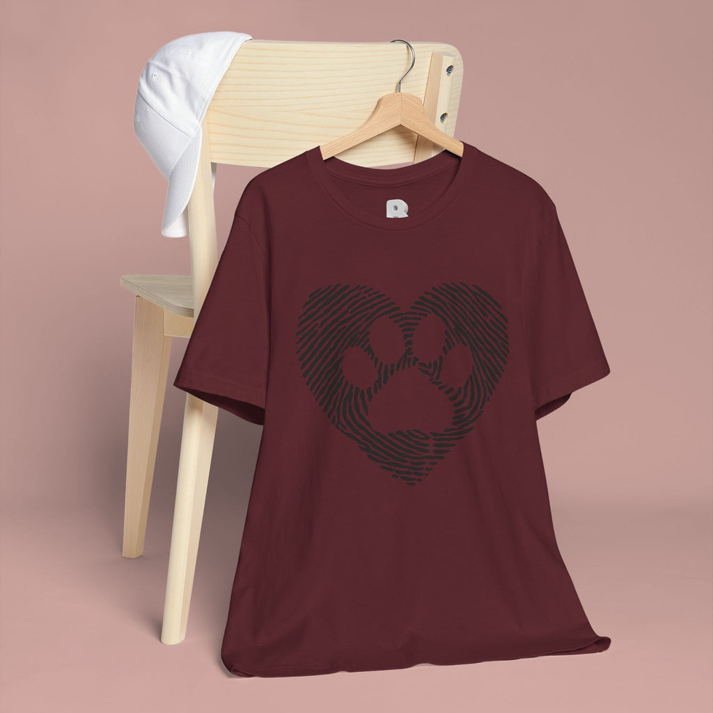 Fingerprint Heart Paw T-Shirt — Dog Paw Love Tee