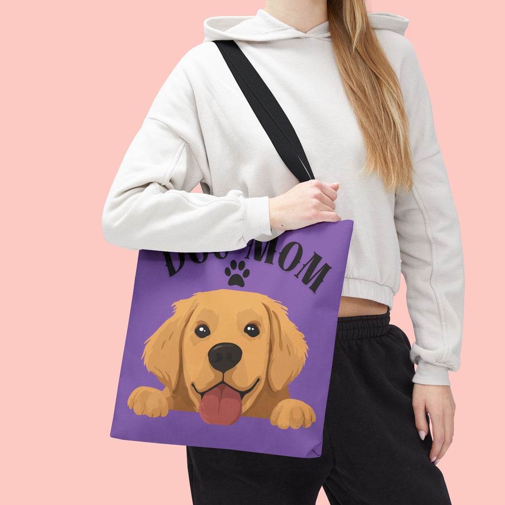 Dog Mom Tote Bag — Cute Golden Retriever Paw Print All-Over-Print Tote
